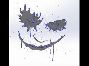 17 DXF File CNC g-code Industrial Laser Cut JOKER COMICS Vinil PANEL Nr2200 3D 모델
