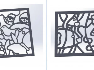 20 DXF File CNC g-code Industrial Laser Abstract POP Art Nr2 Router Nr2201 3D Model