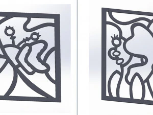 20 DXF File CNC g-code Industrial Laser Abstract POP Art Nr2 Router Nr2201 3D Model