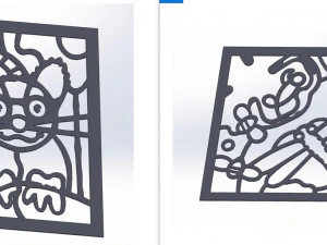 20 DXF File CNC g-code Industrial Laser Abstract POP Art Nr2 Router Nr2201 3D Model