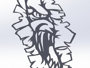 10 DXF File CNC g-code Industrial Laser Router Monster Claws in the Wall Nr2202 Modèle 3D