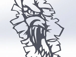 10 DXF File CNC g-code Industrial Laser Router Monster Claws in the Wall Nr2202 3D Model