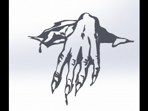 10 DXF File CNC g-code Industrial Laser Router Monster Claws in the Wall Nr2202 Modèle 3D