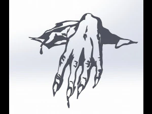 10 DXF File CNC g-code Industrial Laser Router Monster Claws in the Wall Nr2202 3D Model
