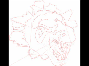 10 DXF File CNC g-code Industrial Laser Router Monster Claws in the Wall Nr2202 3D Model