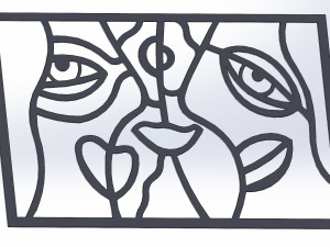 10 DXF File CNC g-code Industrial Laser Abstract POP Art Nr5 Router Nr2205 Modelo 3D