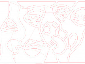 10 DXF File CNC g-code Industrial Laser Abstract POP Art Nr5 Router Nr2205 Modelo 3D
