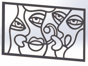 10 DXF File CNC g-code Industrial Laser Abstract POP Art Nr5 Router Nr2205 Modelo 3D