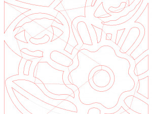 10 DXF File CNC g-code Industrial Laser Abstract POP Art Nr5 Router Nr2205 Modelo 3D