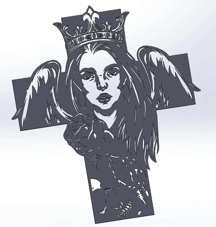 3 dxf file cnc g-code Women Faces Tattoo Cross Cut Router Vinil plasma 2209 3D Model .c4d .max .obj .3ds .fbx .stl .blend 
