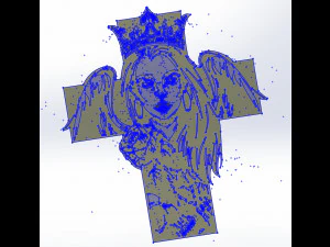 3 dxf file cnc g-code Women Faces Tattoo Cross Cut Router Vinil plasma 2209 3D Model
