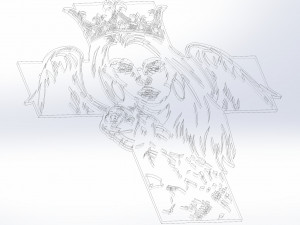 3 dxf file cnc g-code Women Faces Tattoo Cross Cut Router Vinil plasma 2209 Modelo 3D