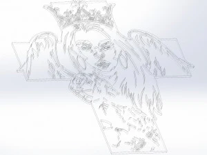 3 dxf file cnc g-code Women Faces Tattoo Cross Cut Router Vinil plasma 2209 3D Model