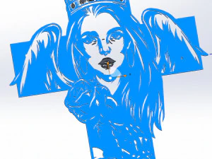 3 dxf file cnc g-code Women Faces Tattoo Cross Cut Router Vinil plasma 2209 3D Model