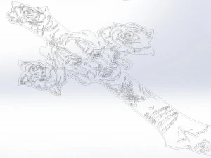3 dxf file cnc g-code Women Faces Tattoo Cross Cut Router Vinil plasma 2209 3D Model