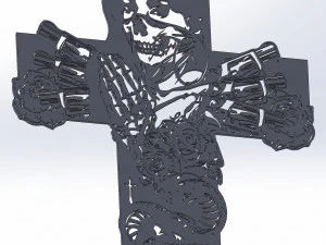 3 dxf file cnc g-code Women Faces Tattoo Cross Cut Router Vinil plasma 2209 3D Model