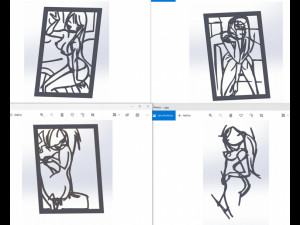 20 dxf file cnc Women Pin Up Hand Sketch Retro Cut Router Vinil plasma 2210 Modelo 3D