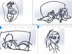 20 fichiers dxf cnc femmes Pin Up main croquis r&eacute;tro coupe routeur Vinil plasma 2210 Modèle 3D