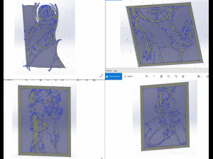 20 fichiers dxf cnc femmes Pin Up main croquis r&eacute;tro coupe routeur Vinil plasma 2210 Modèle 3D