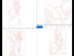 20 fichiers dxf cnc femmes Pin Up main croquis r&eacute;tro coupe routeur Vinil plasma 2210 Modèle 3D