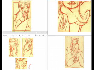 20 dxf file cnc Women Pin Up Hand Sketch Retro Cut Router Vinil plasma 2210 Modelo 3D
