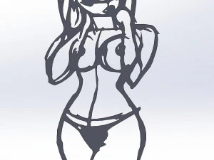 20 fichiers dxf cnc femmes Pin Up main croquis r&eacute;tro coupe routeur Vinil plasma 2210 Modèle 3D