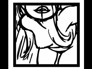 20 dxf file cnc Women Pin Up Hand Sketch Retro Cut Router Vinil plasma 2210 Modelo 3D