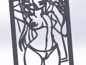 20 dxf file cnc Women Pin Up Hand Sketch Retro Cut Router Vinil plasma 2210 Modelo 3D