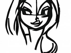20 dxf file cnc Women Pin Up Hand Sketch Retro Cut Router Vinil plasma Nr2211 3D Model