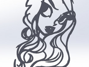 20 dxf file cnc Women Pin Up Hand Sketch Retro Cut Router Vinil plasma Nr2211 Modelo 3D
