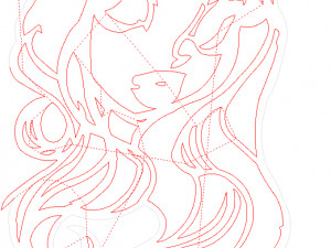 20 dxf file cnc Women Pin Up Hand Sketch Retro Cut Router Vinil plasma Nr2211 Modelo 3D