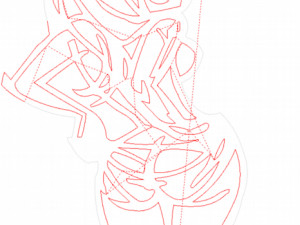20 dxf file cnc Women Pin Up Hand Sketch Retro Cut Router Vinil plasma Nr2211 Modelo 3D