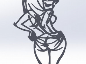 20 dxf file cnc Women Pin Up Hand Sketch Retro Cut Router Vinil plasma Nr2211 Modelo 3D