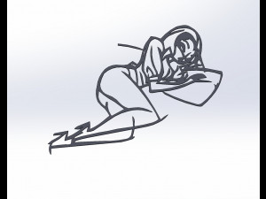 20 dxf file cnc Women Pin Up Hand Sketch Retro Cut Router Vinil plasma Nr2211 Modelo 3D