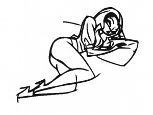 20 dxf file cnc Women Pin Up Hand Sketch Retro Cut Router Vinil plasma Nr2211 Modelo 3D