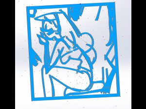 20 dxf file cnc Women Pin Up Hand Sketch Retro Cut Router Vinil plasma Nr2211 Modelo 3D