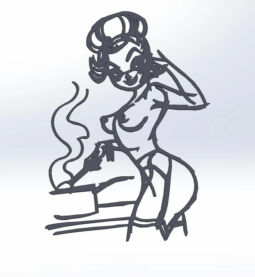 20 fichiers dxf cnc femmes Pin Up main croquis r&eacute;tro coupe routeur Vinil plasma Nr2212 Modèle 3D .c4d .max .obj .3ds .fbx .stl .blend 