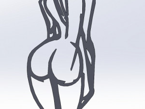 20 dxf file cnc Women Pin Up Hand Sketch Retro Cut Router Vinil plasma Nr2212 3D Model