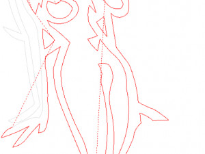 20 dxf file cnc Women Pin Up Hand Sketch Retro Cut Router Vinil plasma Nr2212 3D Model