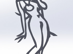 20 dxf file cnc Women Pin Up Hand Sketch Retro Cut Router Vinil plasma Nr2212 3D Model