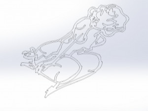 20 dxf file cnc Women Pin Up Hand Sketch Retro Cut Router Vinil plasma Nr2212 3D Model