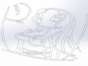 20 dxf file cnc Women Pin Up Hand Sketch Retro Cut Router Vinil plasma Nr2212 3D Model