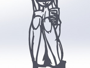 20 dxf file cnc Women Pin Up Hand Sketch Retro Cut Router Vinil plasma Nr2212 3D Model