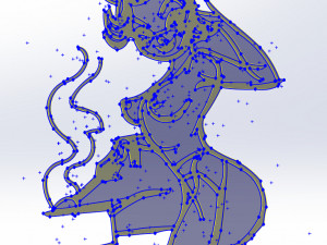 20 dxf file cnc Women Pin Up Hand Sketch Retro Cut Router Vinil plasma Nr2212 3D Model