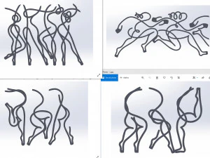 20 dxf ファイル cnc 工業用女性ミニマリスト シルエット カット ルーター プラズマ Nr2213 3Dモデル