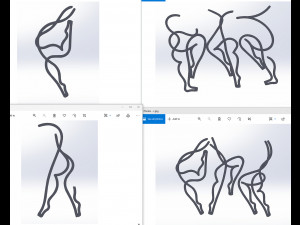 20 dxf file cnc industrial Women Minimalist Silhouette Cut Router plasma Nr2213 3D Model
