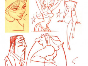 20 dxf file cnc Women Pin Up Hand Sketch Retro Cut Router Vinil plasma 2214 Modello 3D