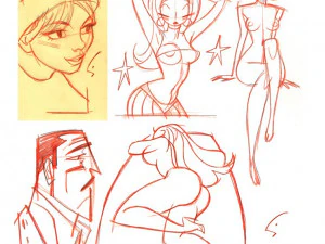20 dxf file cnc Women Pin Up Hand Sketch Retro Cut Router Vinil plasma 2214 3D Model