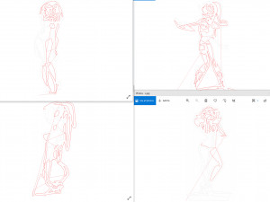 20 dxf file cnc Women Pin Up Hand Sketch Retro Cut Router Vinil plasma 2214 Modello 3D