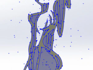 20 dxf file cnc Women Pin Up Hand Sketch Retro Cut Router Vinil plasma 2214 3D Model